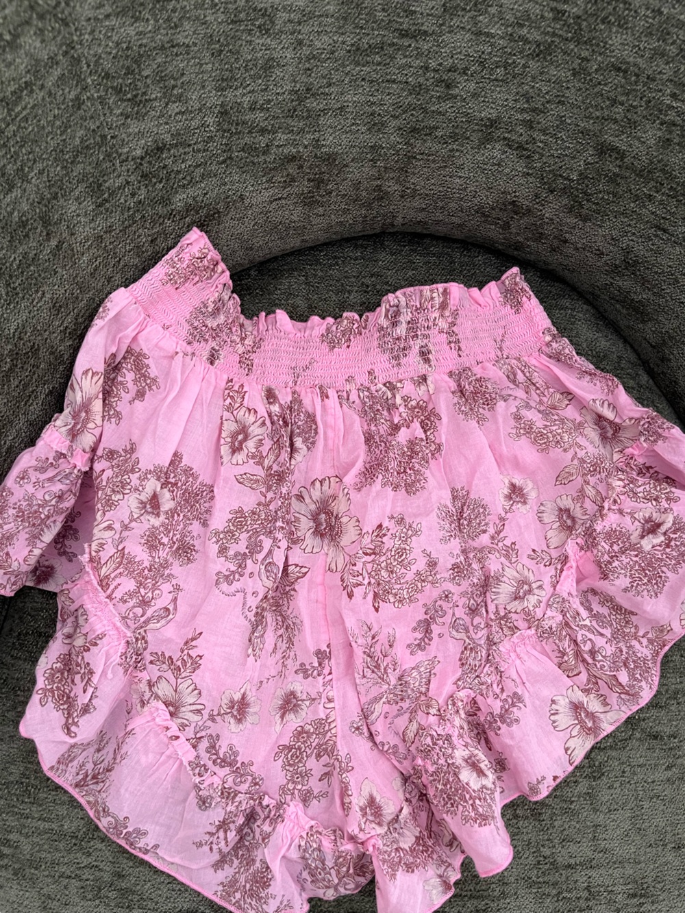 Free People Pink Floral Ruffle beach shorts small - Picture 3 of 7